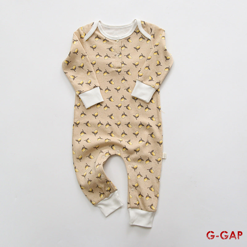 Spring and Autumn Baby Printed Cotton Romper