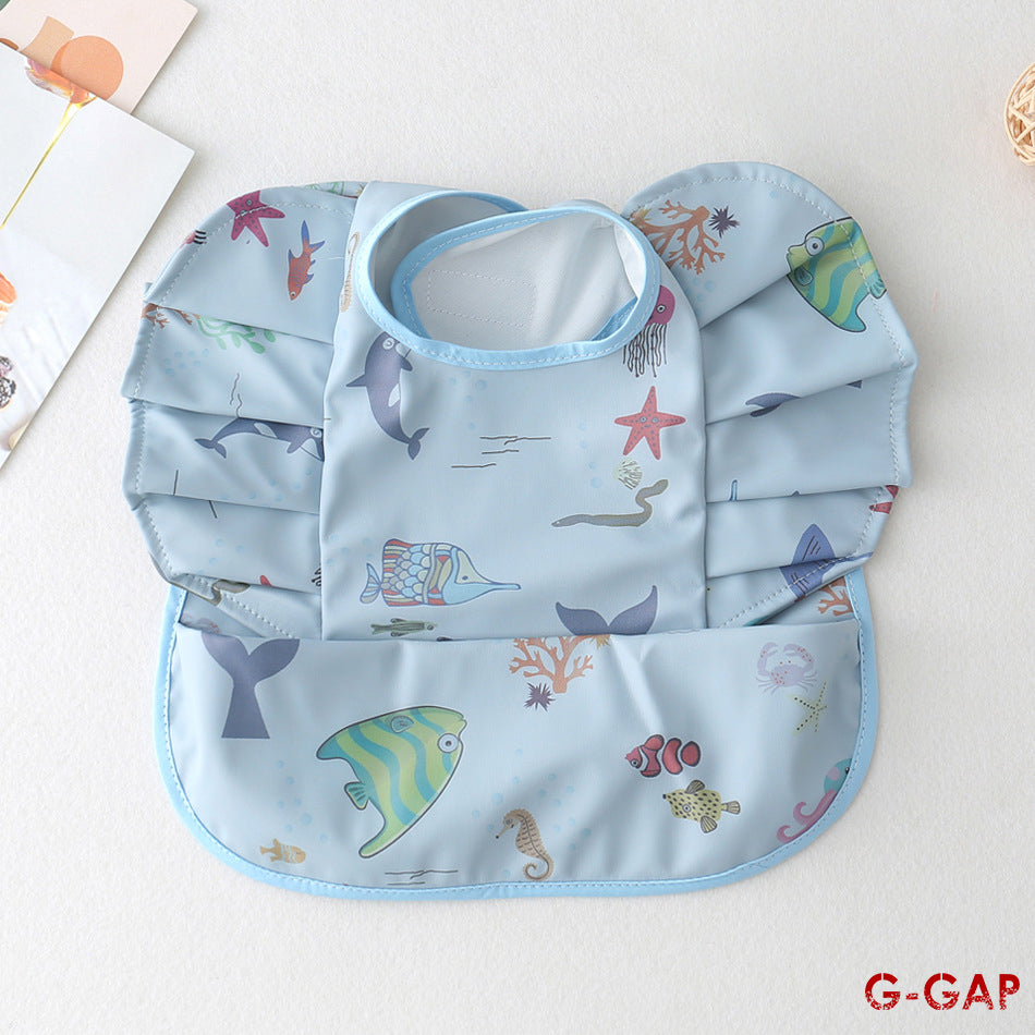 Korean Baby Bib angel wings baby Pu Waterproof Bibs