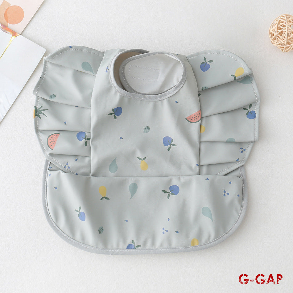Korean Baby Bib angel wings baby Pu Waterproof Bibs