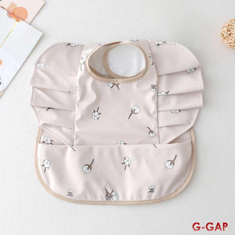 Korean Baby Bib angel wings baby Pu Waterproof Bibs