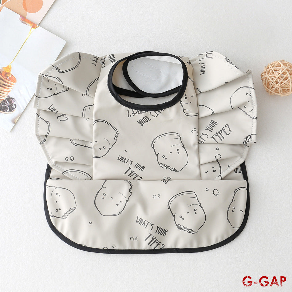 Korean Baby Bib angel wings baby Pu Waterproof Bibs