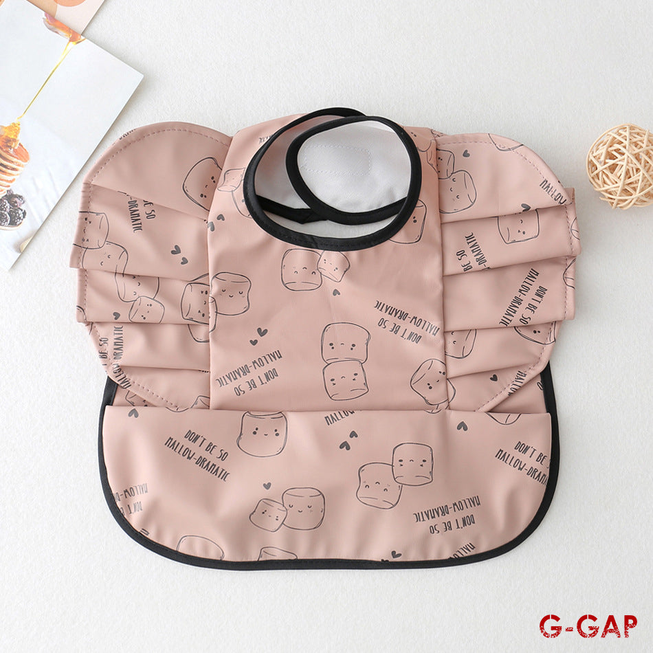 Korean Baby Bib angel wings baby Pu Waterproof Bibs