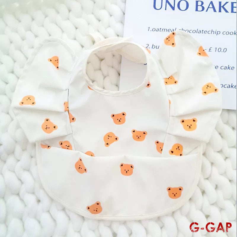 Korean Baby Bib angel wings baby Pu Waterproof Bibs