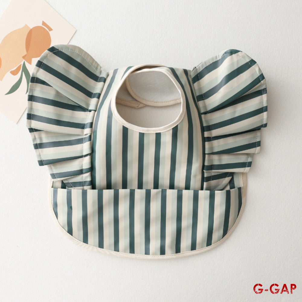 Korean Baby Bib angel wings baby Pu Waterproof Bibs
