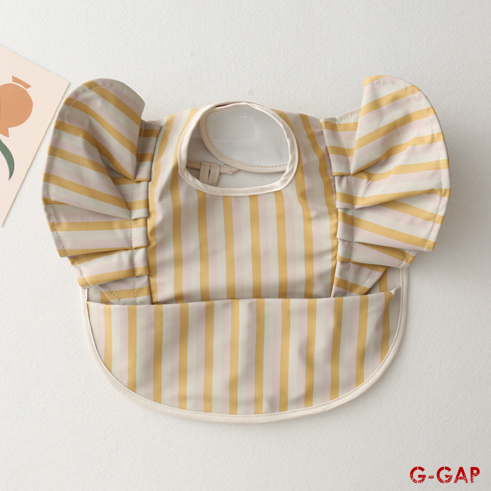 Korean Baby Bib angel wings baby Pu Waterproof Bibs