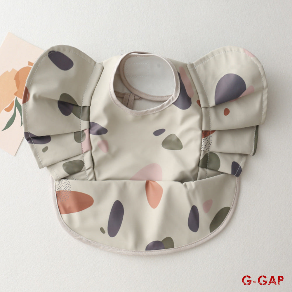 Korean Baby Bib angel wings baby Pu Waterproof Bibs