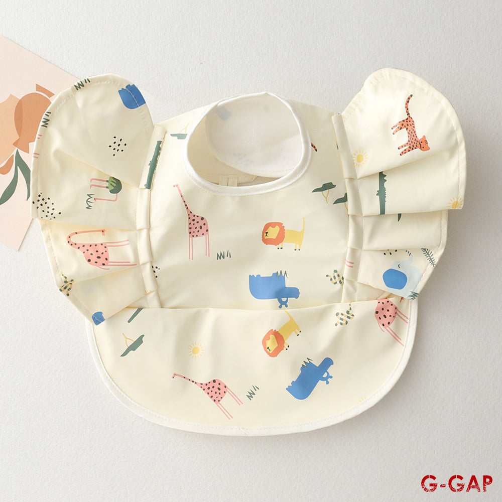 Korean Baby Bib angel wings baby Pu Waterproof Bibs