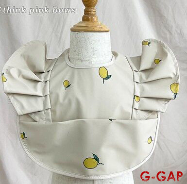 Korean Baby Bib angel wings baby Pu Waterproof Bibs