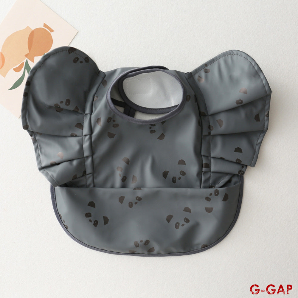 Korean Baby Bib angel wings baby Pu Waterproof Bibs