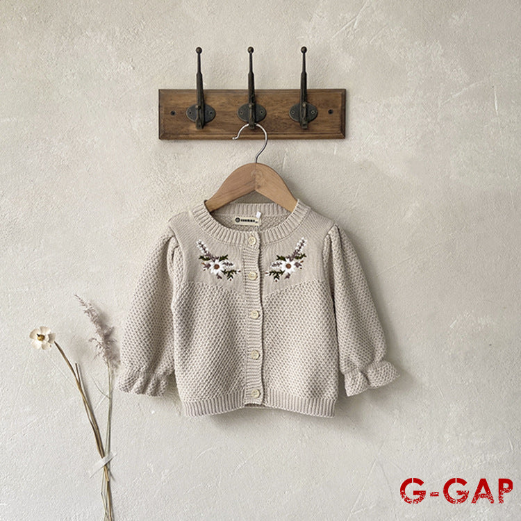 Fashionable Girl's Knitted Sweater Cardigan