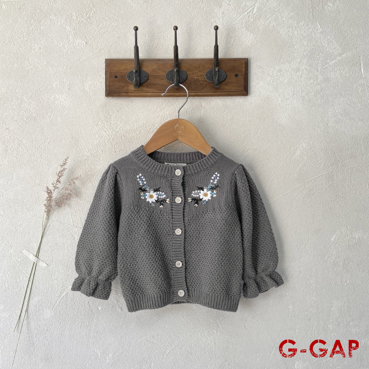 Fashionable Girl's Knitted Sweater Cardigan